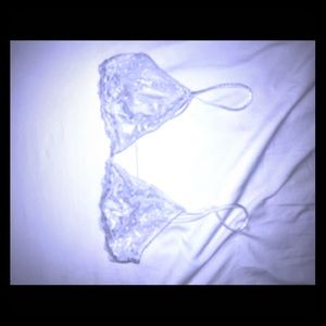 Free People white triangle lace bra let